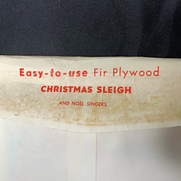 Vintage 1957 Douglas Fir Plywood association CHRISTMAS SLEIGH AND NOEL SINGERS - Picture 5 of 12